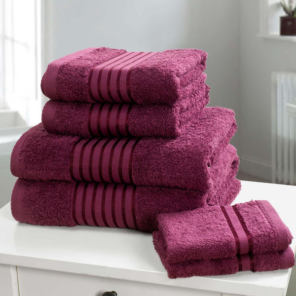 Windsor 100% Cotton 6 Piece Towel Bale Plum - Ideal