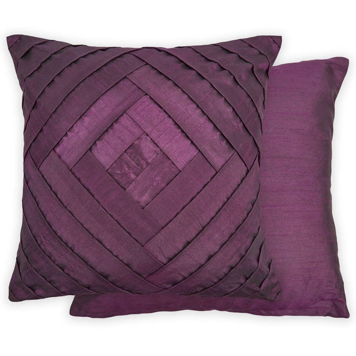 Serenity Pleated Plum Cushion Cover 17'' x 17'' - Ideal