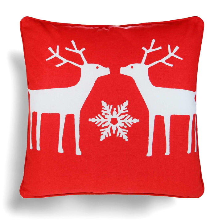 Poro Reindeer Red Christmas Cushion Covers 18" x 18" -  - Ideal Textiles