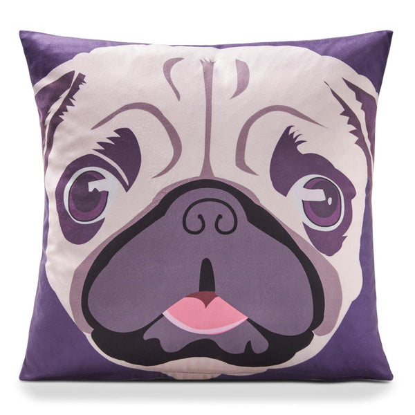 Pug Dog Velvet Cushion Cover 18" x 18" -  - Ideal Textiles