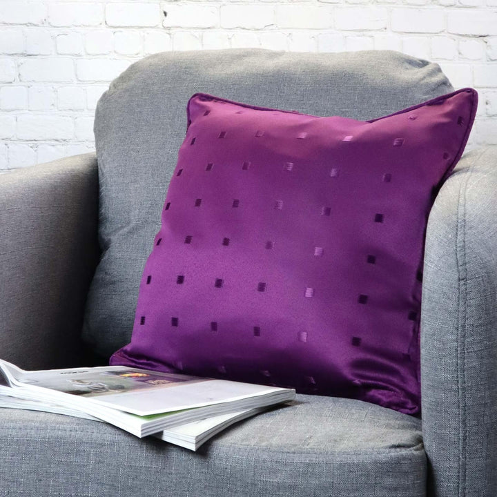 Madison Faux Silk Purple Cushion Cover 18" x 18" -  - Ideal Textiles
