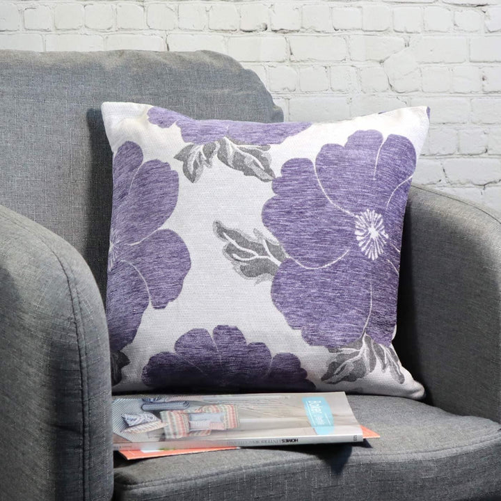 Kira Poppy Purple Cushion Covers 22" x 22" -  - Ideal Textiles