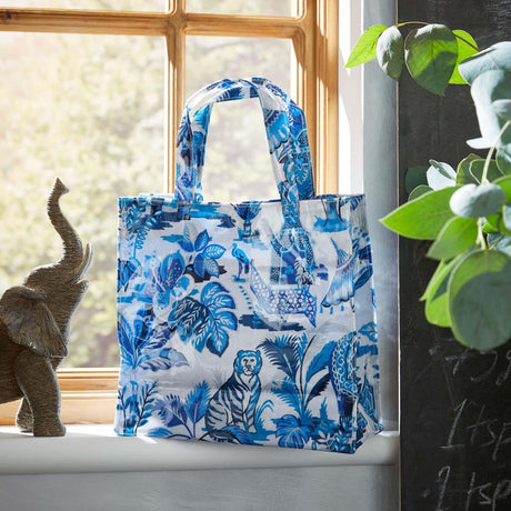 India Blue Small PVC Tote Bag Totes & Shopping Bags Ulster Weavers   