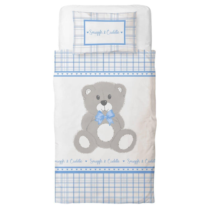 Snuggle & Cuddle Teddy Bear Blue Duvet Cover Set -  - Ideal Textiles