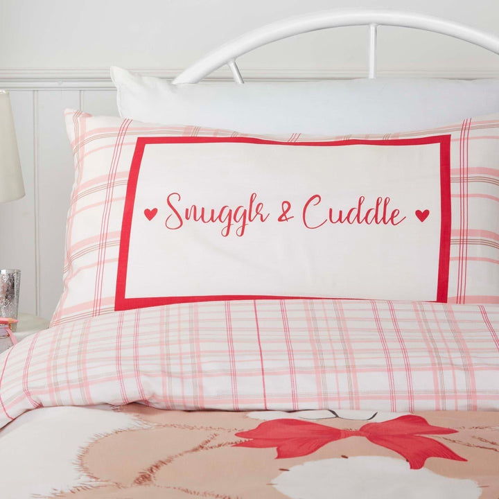 Snuggle & Cuddle Teddy Bear Red Duvet Cover Set -  - Ideal Textiles