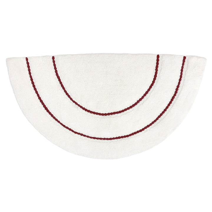 Semi Circle Braided Cotton Bath Mat Red Clay - Ideal