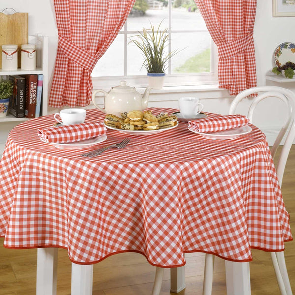 Molly Gingham Check Red Tablecloths & Napkins - Ideal