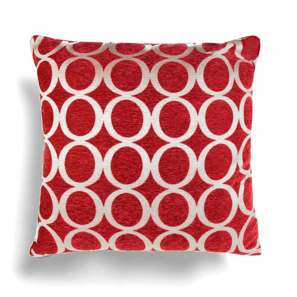 Oh! Chenille Red Cushion Cover 18" x 18" -  - Ideal Textiles