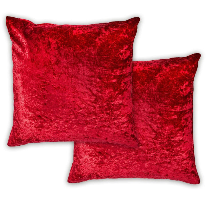 Crushed Velvet Red Cushion Cover 17'' x 17'' - Ideal