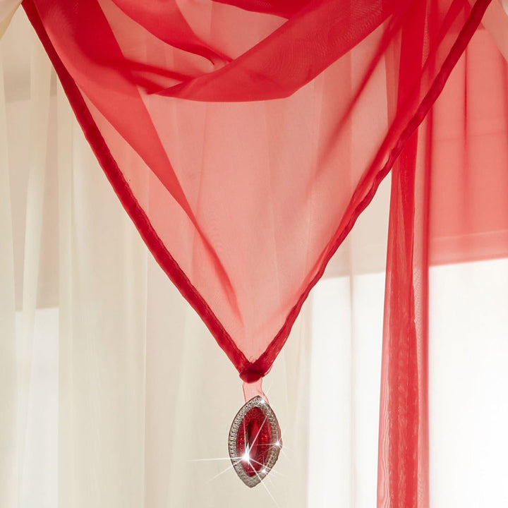 Gem Plain Red Voile Curtain Swags -  - Ideal Textiles