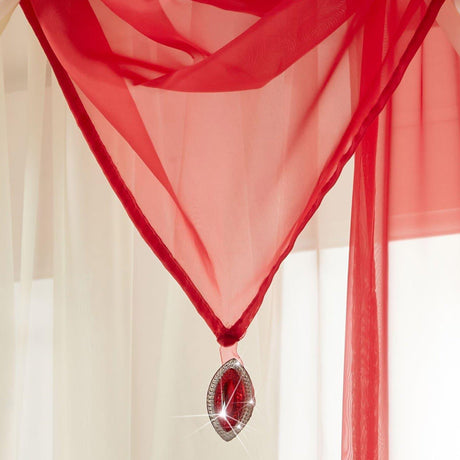 Gem Plain Red Voile Curtain Swags Voile Curtain Alan Symonds   