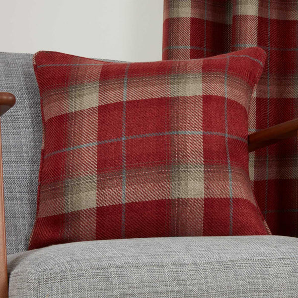 Carnoustie Tartan Red Cushion Covers 17'' x 17'' -  - Ideal Textiles
