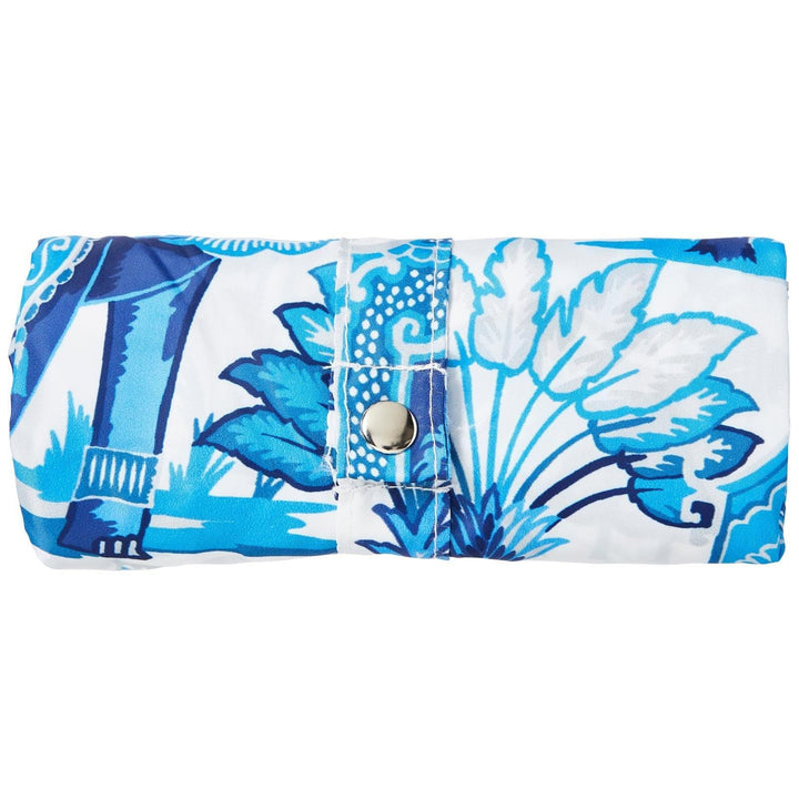 India Blue Reusable Roll-Up Shopping Bag -  - Ideal Textiles