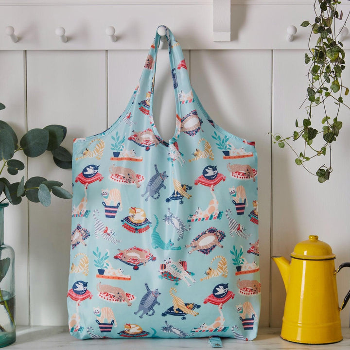 Kitty Cats Reusable Roll-Up Shopping Bag -  - Ideal Textiles