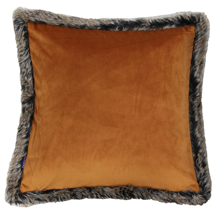 Kiruna Faux Fur Velvet Rust Cushion Covers 18'' x 18'' -  - Ideal Textiles
