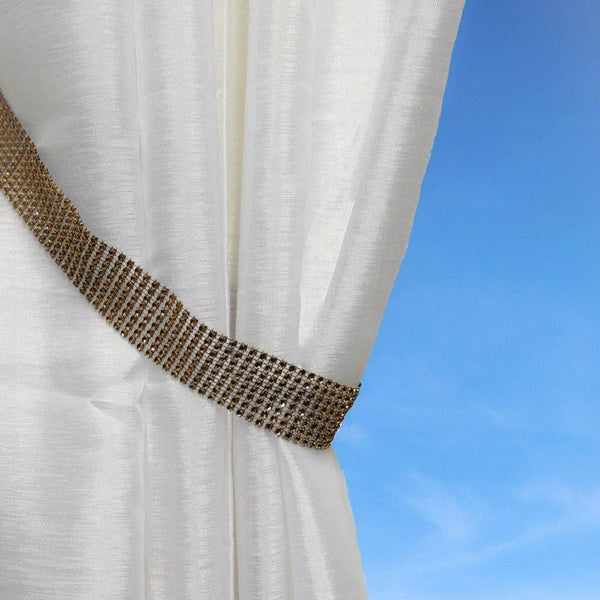 Rhiannon Diamante Tie Backs Rust -  - Ideal Textiles