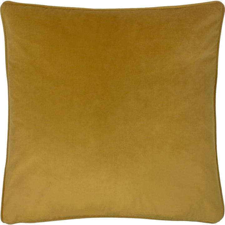 Opulence Soft Velvet Piped Saffron Filled Cushions 22'' x 22'' - Polyester Pad - Ideal Textiles