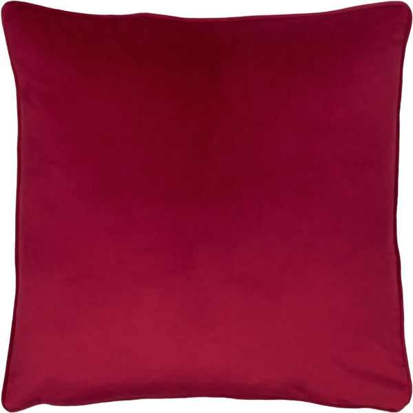 Opulence Soft Velvet Piped Scarlet Cushion Covers 22'' x 22'' -  - Ideal Textiles