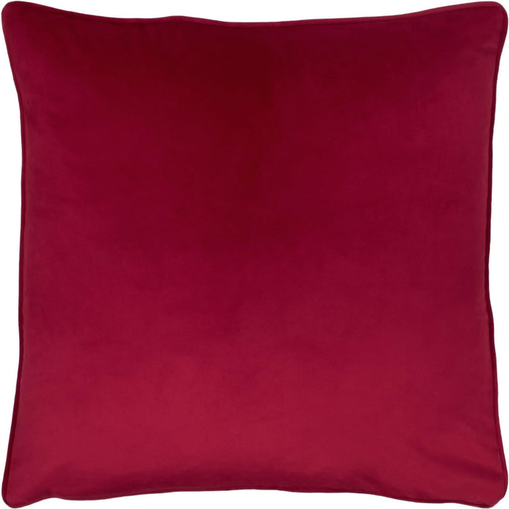 Opulence Soft Velvet Piped Scarlet Filled Cushions 22'' x 22'' - Polyester Pad - Ideal Textiles