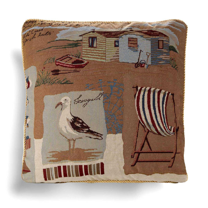 Seagull Seaside Tapestry Cushion Cover 18" x 18" -  - Ideal Textiles