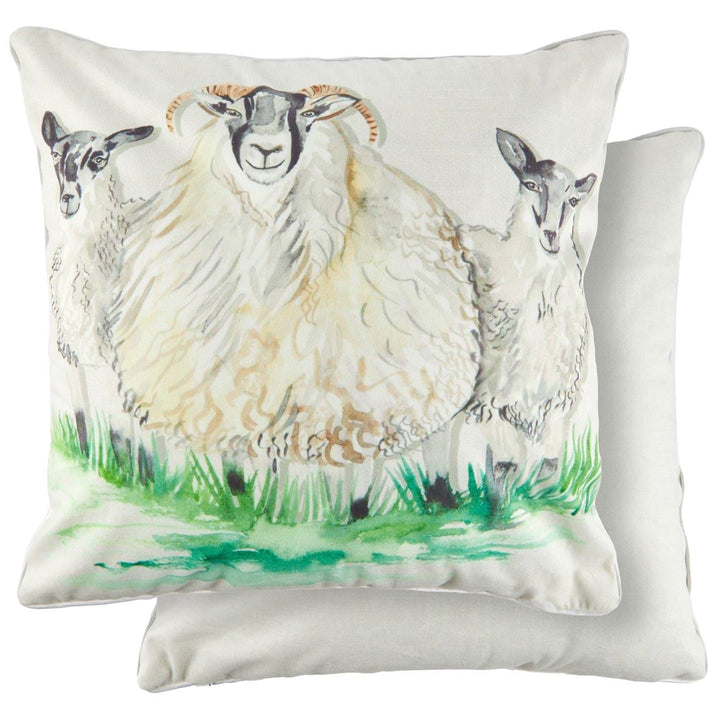 Sheep Watercolour Velvet Cushion Cover 17" x 17" -  - Ideal Textiles