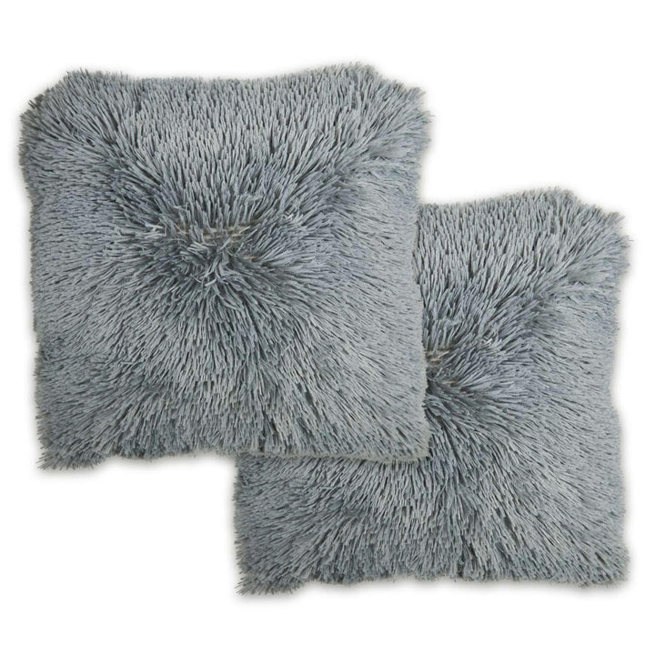 Doux Soft Faux Fur Silver Cushion Cover 17" x 17" - Ideal