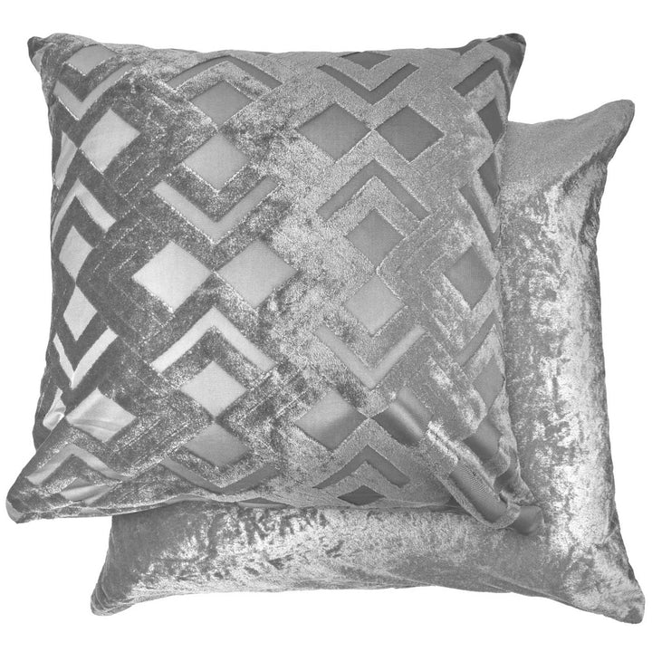 Valencia Geometric Silver Cushion Cover 17'' x 17'' - Ideal
