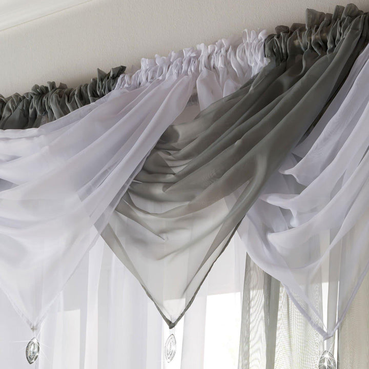 Gem Plain Silver Voile Curtain Swags -  - Ideal Textiles