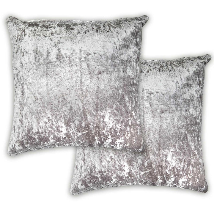 Crushed Velvet Silver Cushion Cover 17'' x 17'' - Ideal