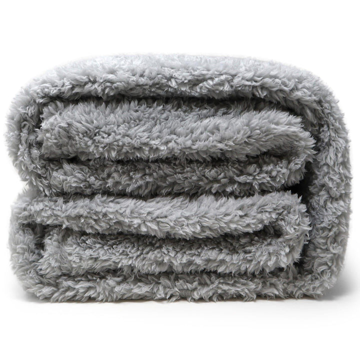 Teddy Bear Fleece Silver Throw Blankets -  - Ideal Textiles