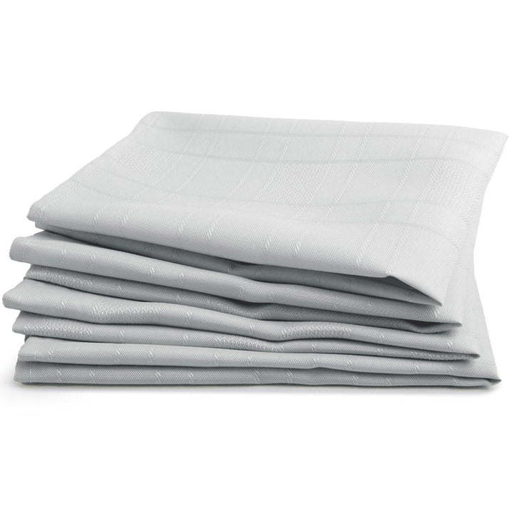 Chequers Jacquard Check Silver Tablecloths & Napkins -  - Ideal Textiles