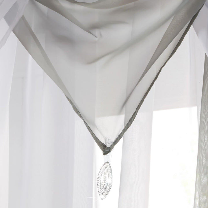 Gem Plain Silver Voile Curtain Swags -  - Ideal Textiles