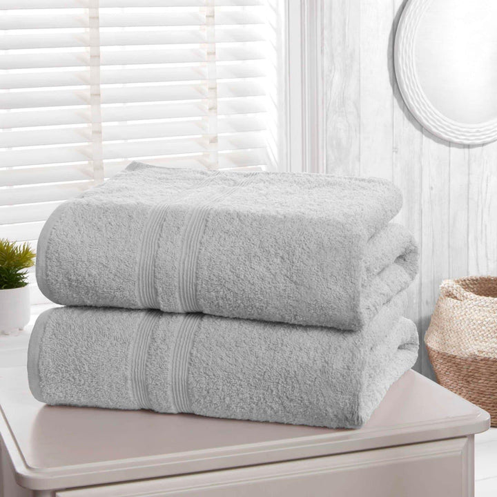 Camden Grey 2 Piece Bath Sheet Towel Set -  - Ideal Textiles