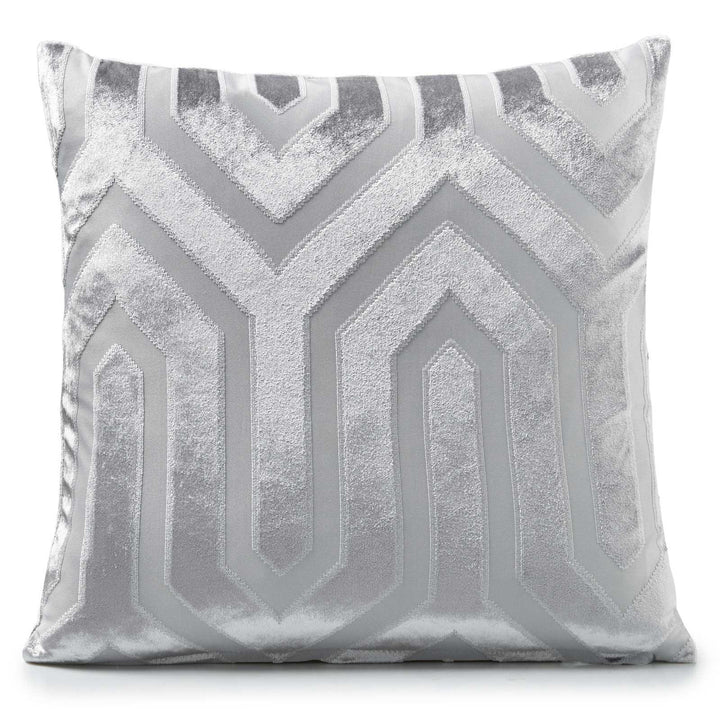 Cadiz Retro Velvet Silver Cushion Cover 18" x 18" -  - Ideal Textiles