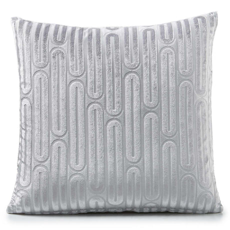 Alan Symonds Oboe Geometric Velvet Silver Cushion Cover 45cm x 45cm (18"x18") Cushion Cover Alan Symonds   