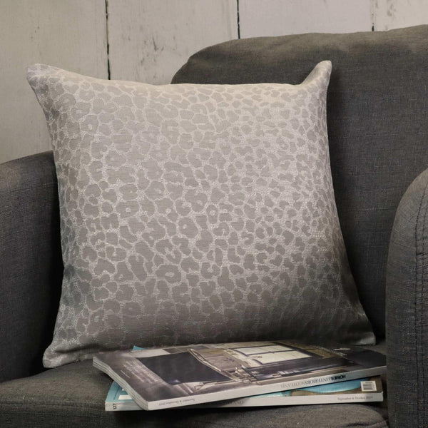 Sahara Leopard Print Silver Cushion Covers 18'' x 18'' -  - Ideal Textiles