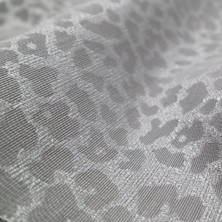 Sahara Leopard Print Lined Eyelet Curtains Silver -  - Ideal Textiles