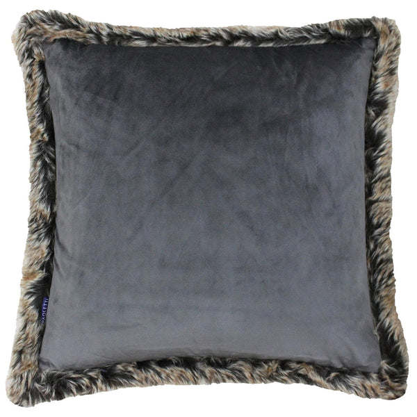 Kiruna Faux Fur Velvet Smoke Cushion Covers 18'' x 18'' -  - Ideal Textiles