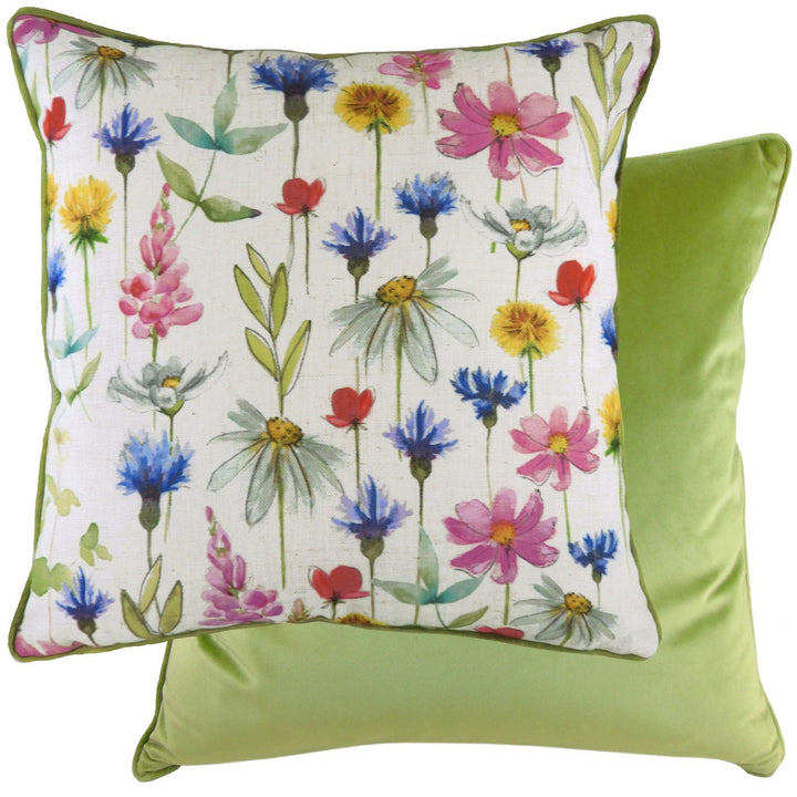 Wild Flowers Sophia Floral Multicolour Filled Cushions 17'' x 17'' - Polyester Pad - Ideal Textiles