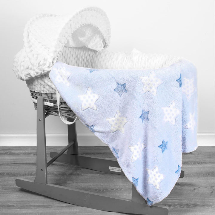 Stars Fleece Baby Blanket Blue -  - Ideal Textiles