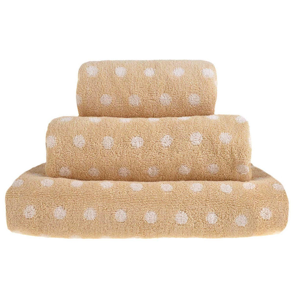Spots Polka Dot 100% Cotton Towel Stone - Hand Towel - Ideal Textiles