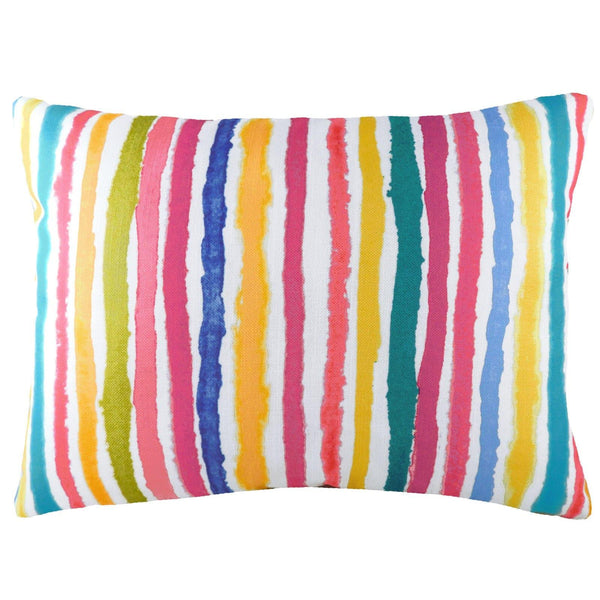 Aquarelle Stripe Abstract Multicolour Filled Cushions 33cm x 43cm - Polyester Pad - Ideal Textiles