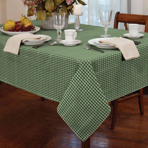 Gingham Check Green Tablecloths - 36'' x 36'' - Ideal Textiles