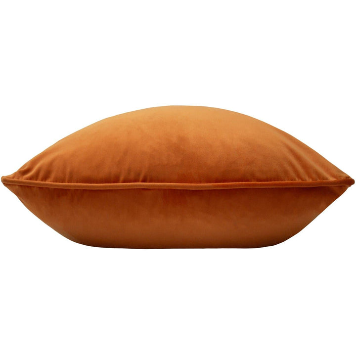 Opulence Soft Velvet Piped Tangerine Filled Cushions 22'' x 22'' -  - Ideal Textiles