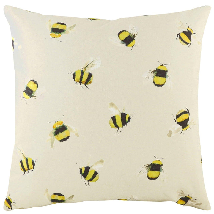 Busy Bees Watercolour Style Taupe Cushion Covers 17'' x 17'' -  - Ideal Textiles