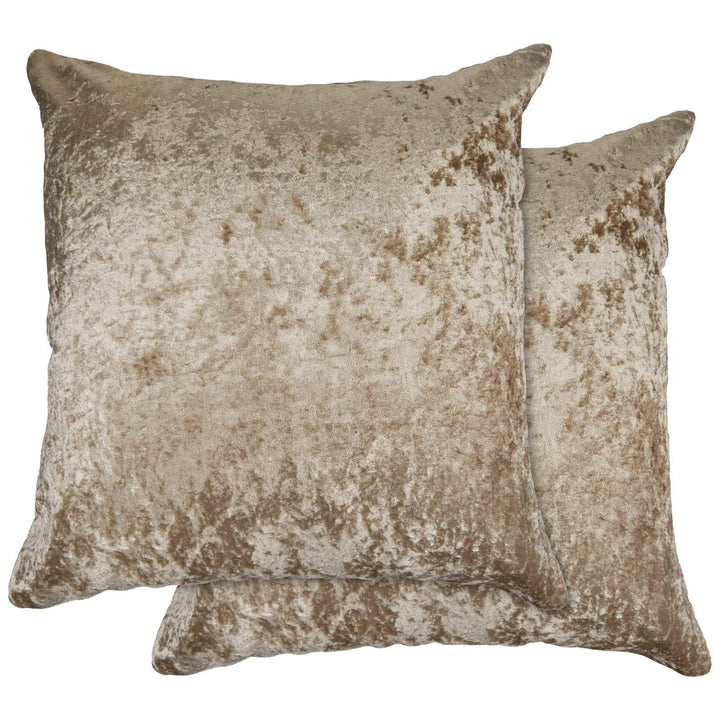 Crushed Velvet Taupe Cushion Cover 17'' x 17'' - Ideal