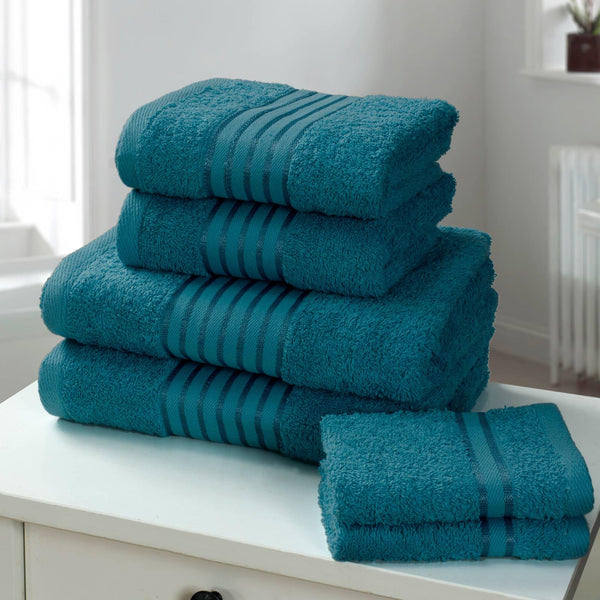 Windsor 100% Cotton 6 Piece Towel Bale Teal - Ideal