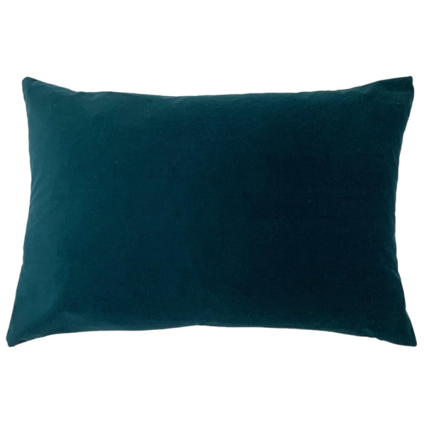 Contra Plain Velvet Linen Reverse Teal Cushion Covers 16'' x 24'' -  - Ideal Textiles