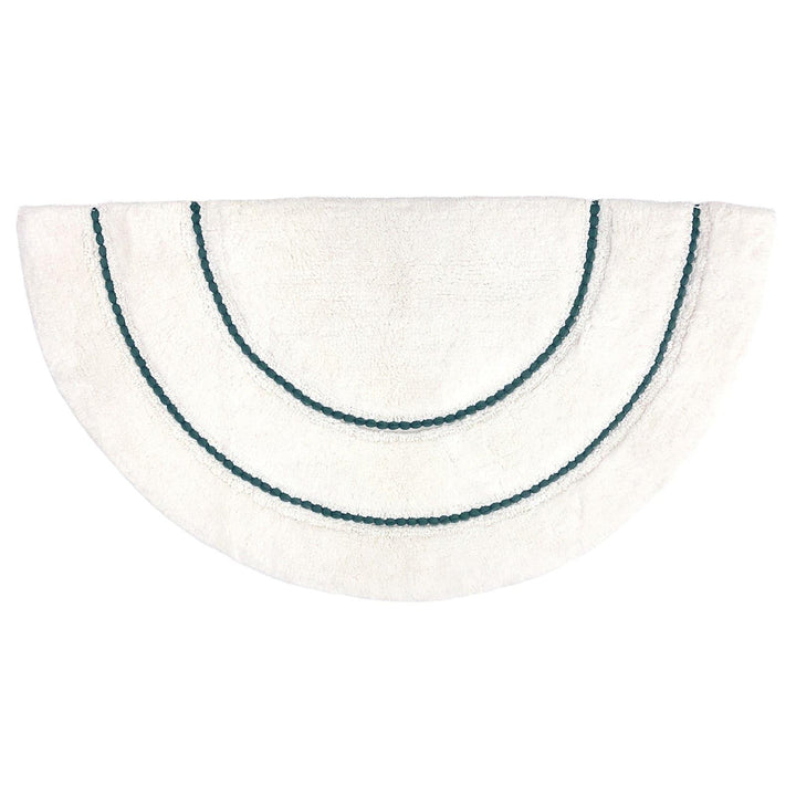Semi Circle Braided Cotton Bath Mat Teal - Ideal