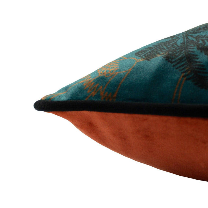Tropica Cheetah Tropical Velvet Teal Cushion Covers 18'' x 18'' -  - Ideal Textiles